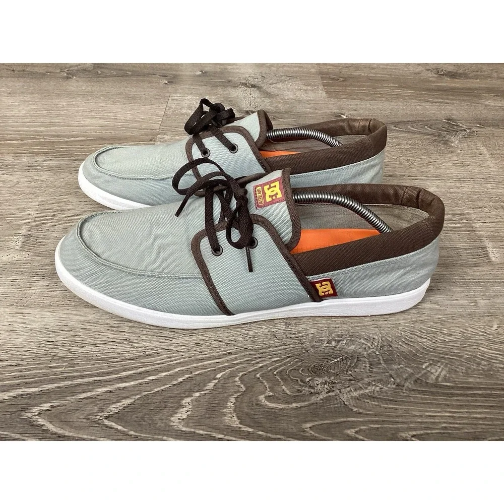 DC Hampton Mens Shoes Size 13 Boat Sneakers Gray Brown Orange 320145